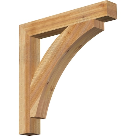 Ekena Millwork Thorton Block Rough Sawn Bracket, Western Red Cedar, 4"W x 30"D x 30"H BKT04X30X30THR05RWR